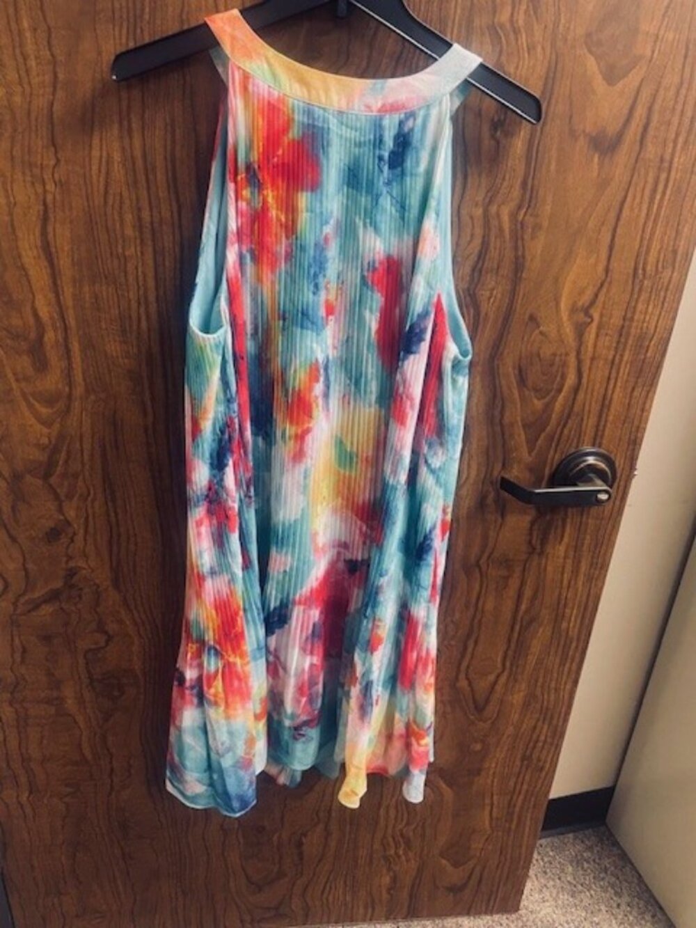 Alex Marie Women Pleated Swing Mini Dress Size 14 Art To Wear Party Sleeveless